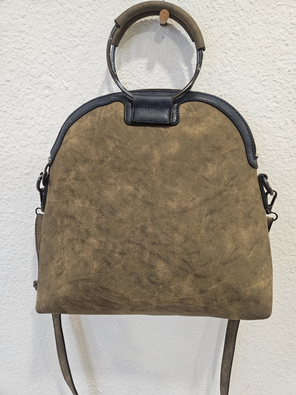 Treska Distressed Faux Suede Crossbody Bag